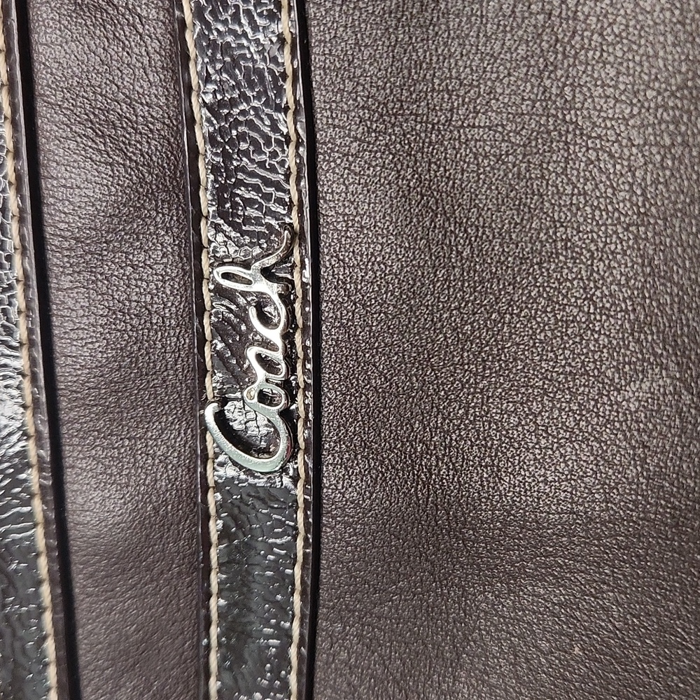 Coach Dark Brown Wristlet with Silver Accents - Picture 2 of 6